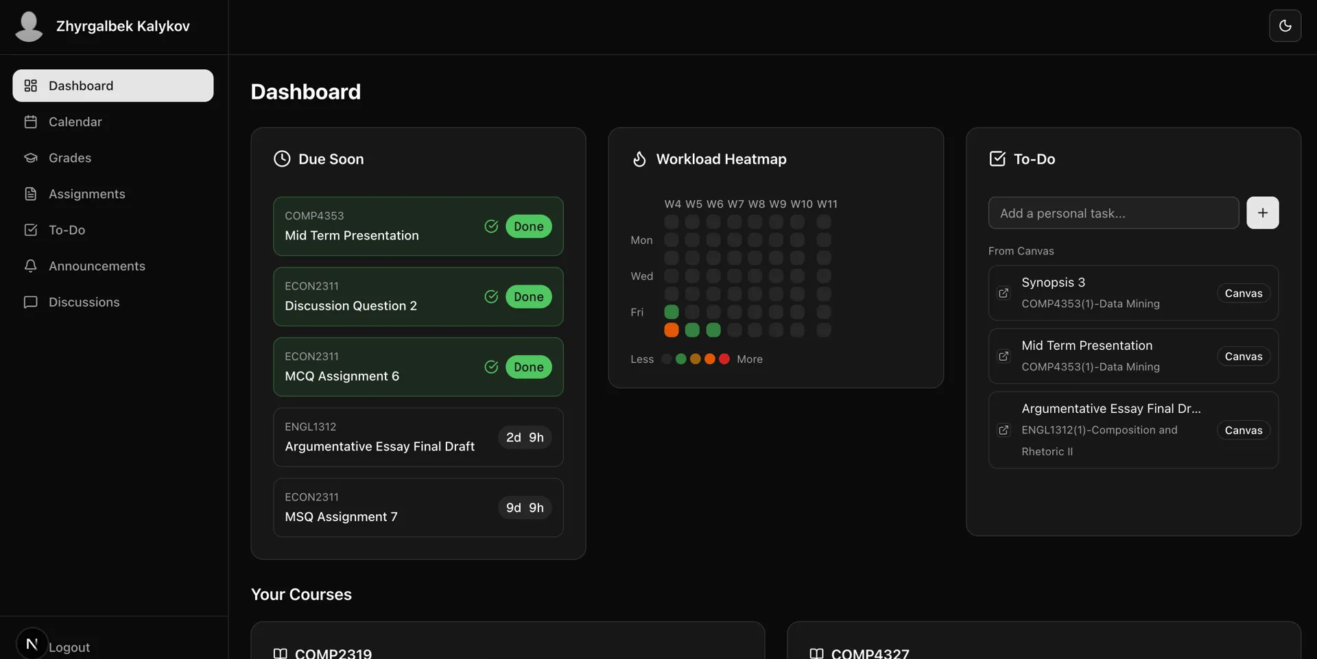 Canvas Dashboard - Unified View of Canvas