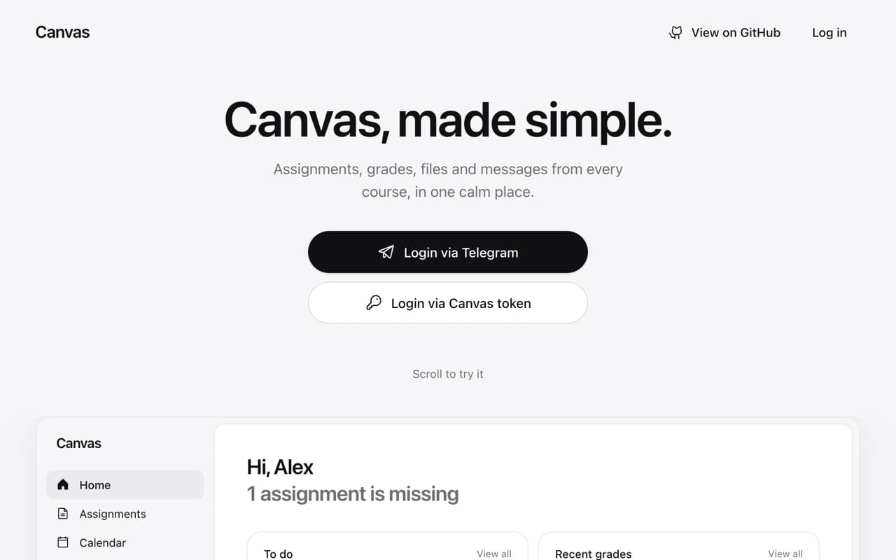 Canvas Dashboard screenshot