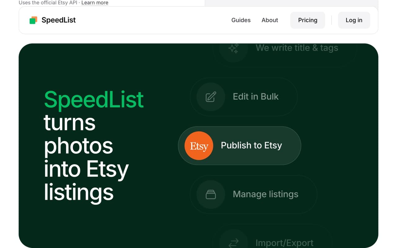 SpeedList turns photos into Etsy listings